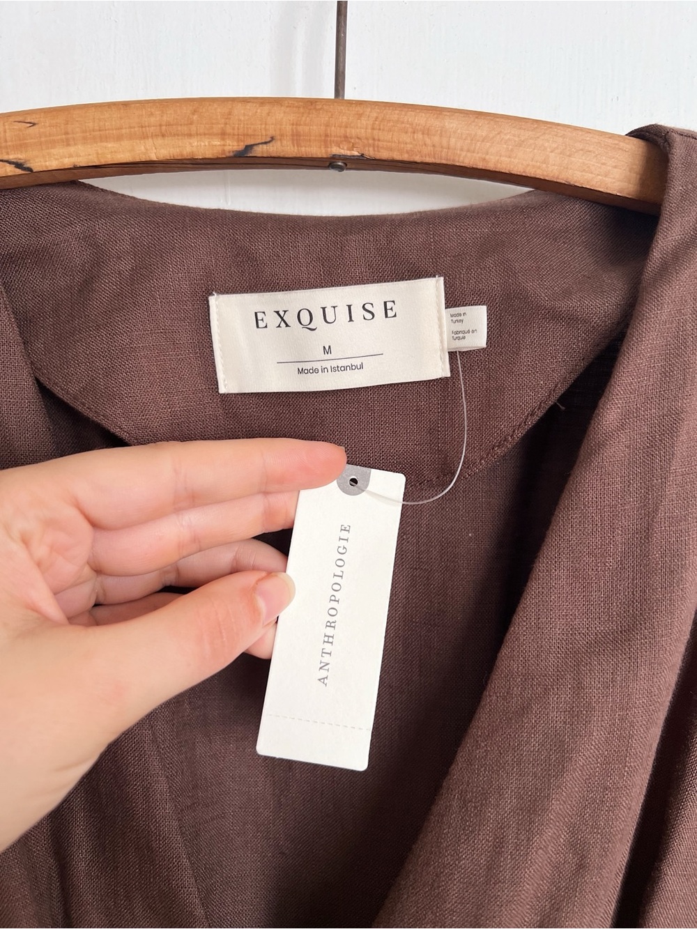 Exquise • Anthropologie Tobie Linen Pleated Mini Shirt Dress fit & flare - Picture 5 of 16